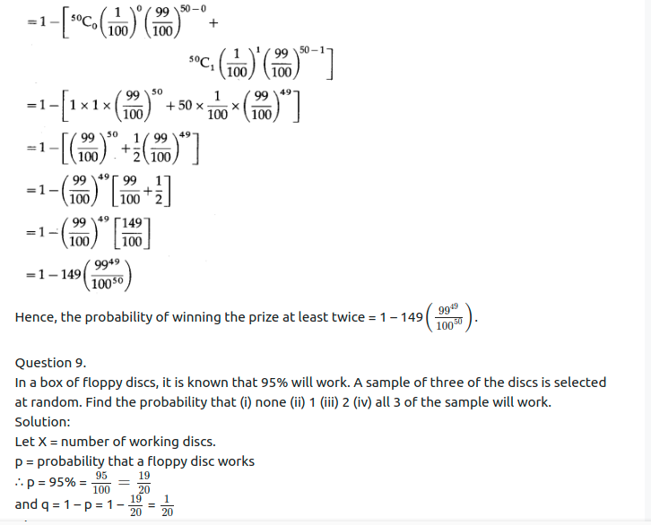Maharashtra Board Solutions Class 12-Arts & Science Maths (Part 2): Chapter 8- Binomial Distribution Ex 8.1