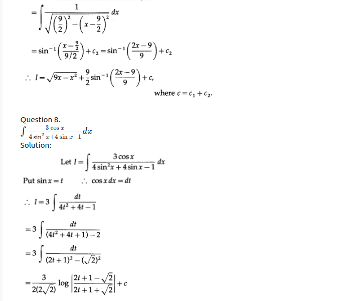 Maharashtra Board Solutions Class 12-Arts & Science Maths (Part 2): Chapter 3- Indefinite Integration Ex 3.2 (C)