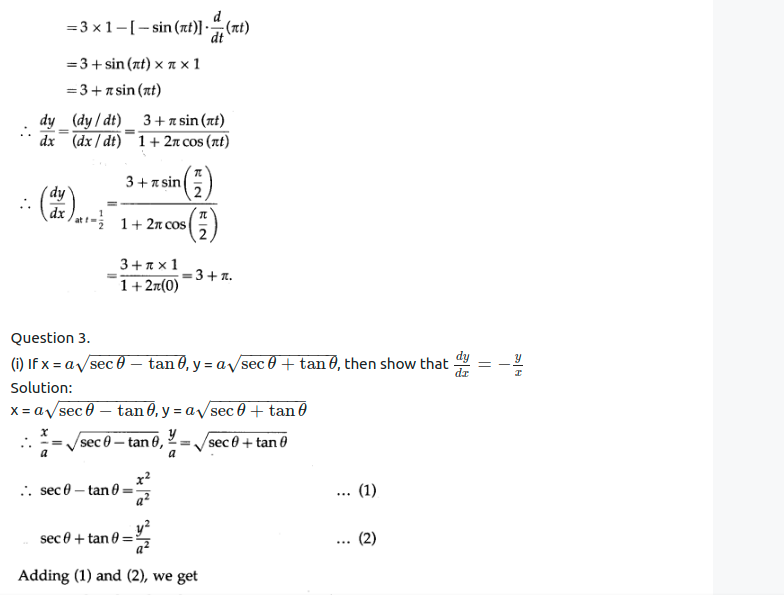 Maharashtra Board Solutions Class 12-Arts & Science Maths (Part 2): Chapter 1- Differentiation Ex 1.4