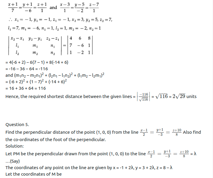 Maharashtra Board Solutions Class 12-Arts & Science Maths (Part 1): Chapter 6- Line and Plane Ex 6.2
