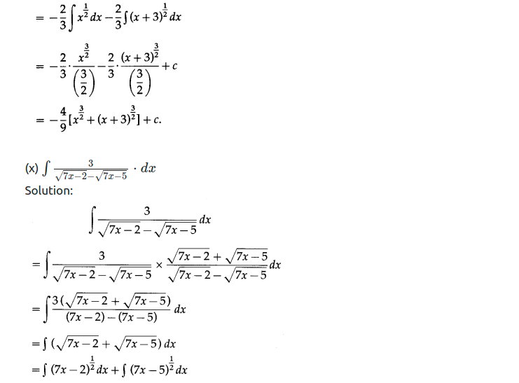 Maharashtra Board Solutions Class 12-Arts & Science Maths (Part 2): Chapter 3- Indefinite Integration Ex 3.1