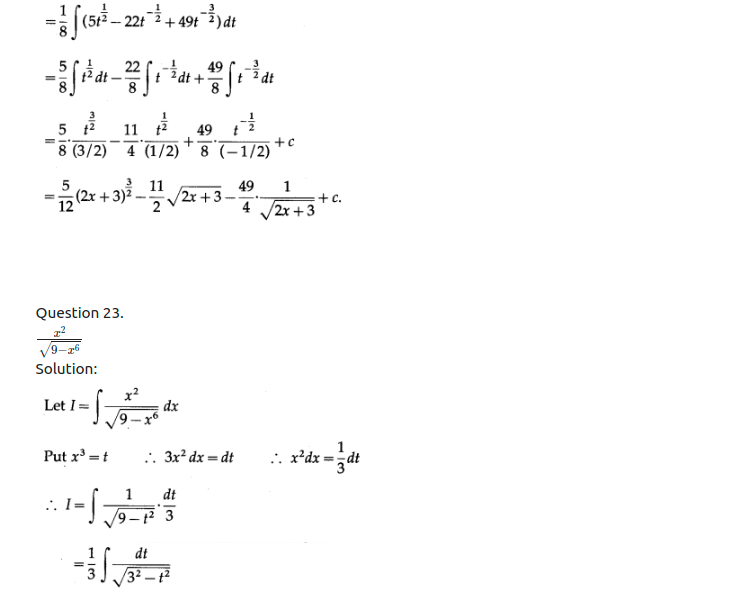 Maharashtra Board Solutions Class 12-Arts & Science Maths (Part 2): Chapter 3- Indefinite Integration Ex 3.2 (A)
