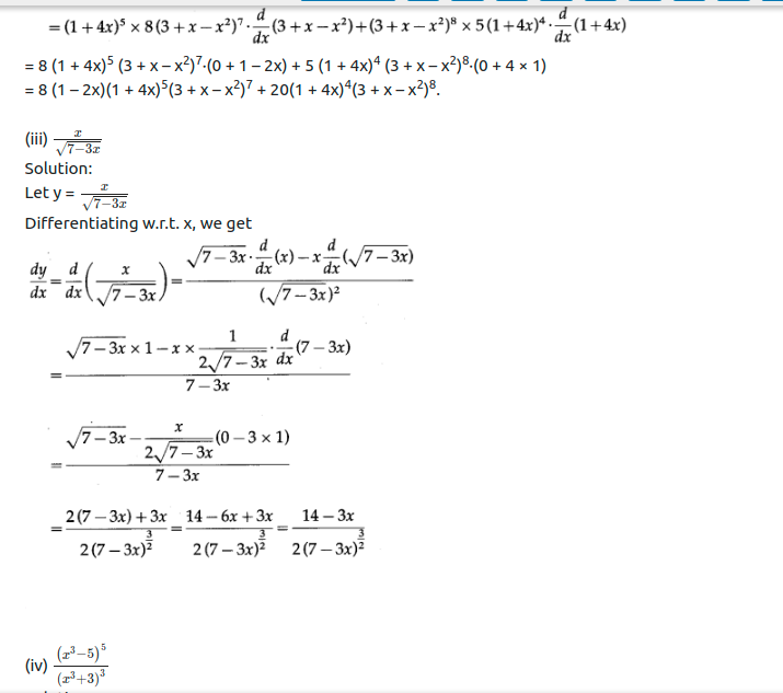 Maharashtra Board Solutions Class 12-Arts & Science Maths (Part 2): Chapter 1- Differentiation Ex 1.1