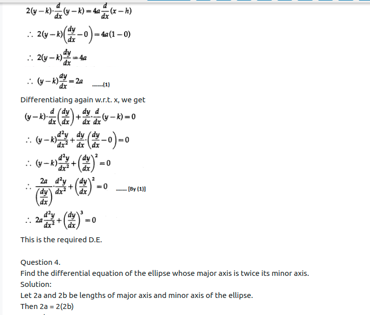 Maharashtra Board Solutions Class 12-Arts & Science Maths (Part 2): Chapter 6- Differential Equations Ex 6.2