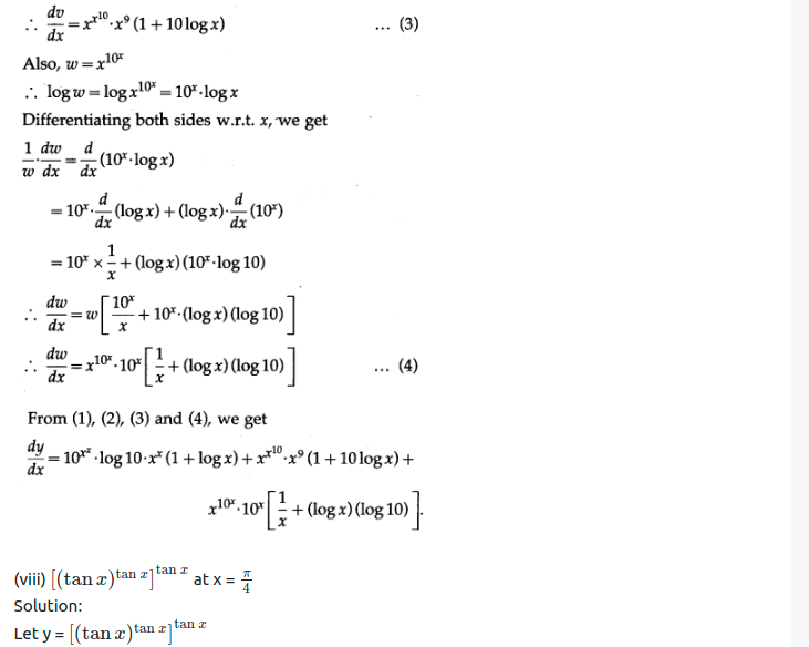Maharashtra Board Solutions Class 12-Arts & Science Maths (Part 2): Chapter 1- Differentiation Ex 1.3