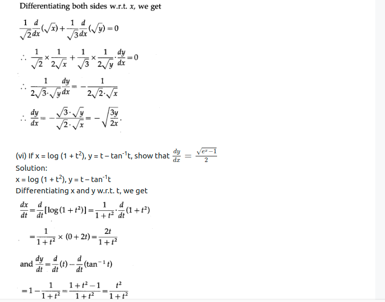 Maharashtra Board Solutions Class 12-Arts & Science Maths (Part 2): Chapter 1- Differentiation Ex 1.4