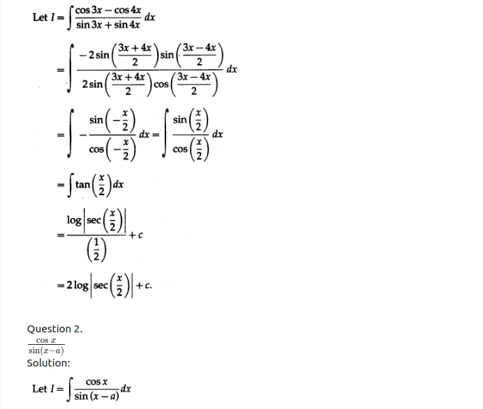 Maharashtra Board Solutions Class 12-Arts & Science Maths (Part 2): Chapter 3- Indefinite Integration Ex 3.2 (A)