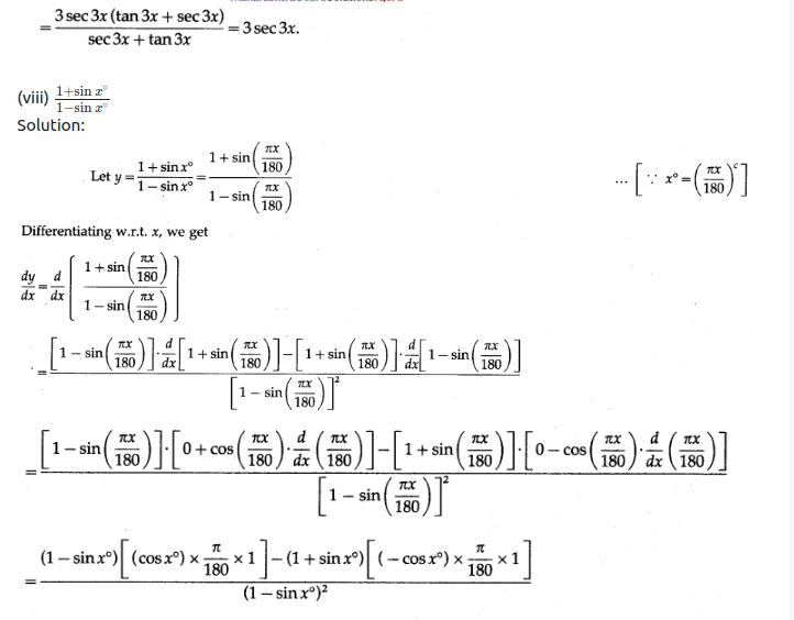 Maharashtra Board Solutions Class 12-Arts & Science Maths (Part 2): Chapter 1- Differentiation Ex 1.1