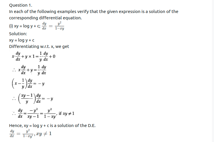Maharashtra Board Solutions Class 12-Arts & Science Maths (Part 2): Chapter 6- Differential Equations Ex 6.3
