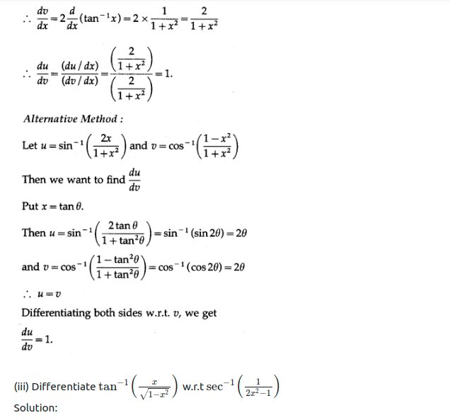 Maharashtra Board Solutions Class 12-Arts & Science Maths (Part 2): Chapter 1- Differentiation Ex 1.4