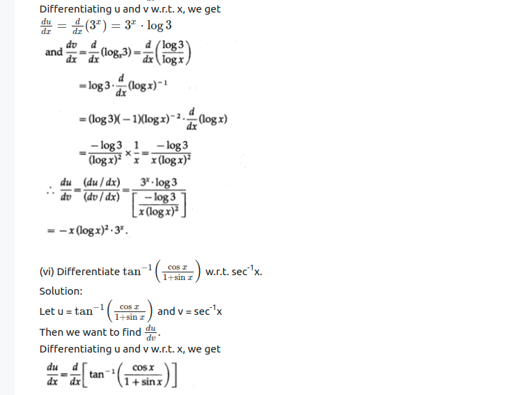 Maharashtra Board Solutions Class 12-Arts & Science Maths (Part 2): Chapter 1- Differentiation Ex 1.4