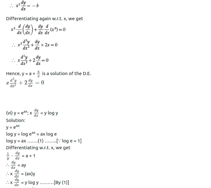 Maharashtra Board Solutions Class 12-Arts & Science Maths (Part 2): Chapter 6- Differential Equations Ex 6.3