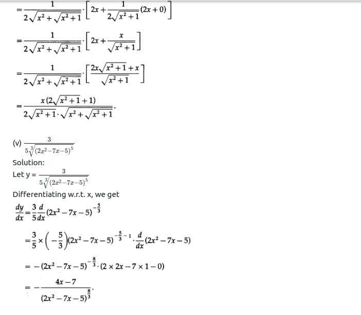 Maharashtra Board Solutions Class 12-Arts & Science Maths (Part 2): Chapter 1- Differentiation Ex 1.1