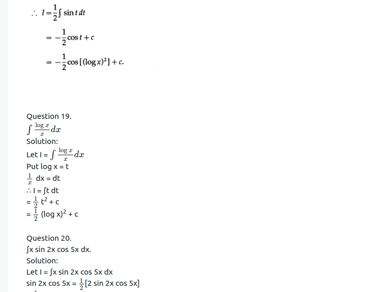 Maharashtra Board Solutions Class 12-Arts & Science Maths (Part 2): Chapter 3- Indefinite Integration Ex 3.3