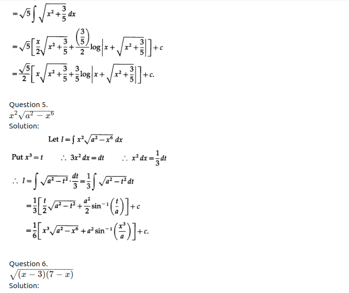 Maharashtra Board Solutions Class 12-Arts & Science Maths (Part 2): Chapter 3- Indefinite Integration Ex 3.3