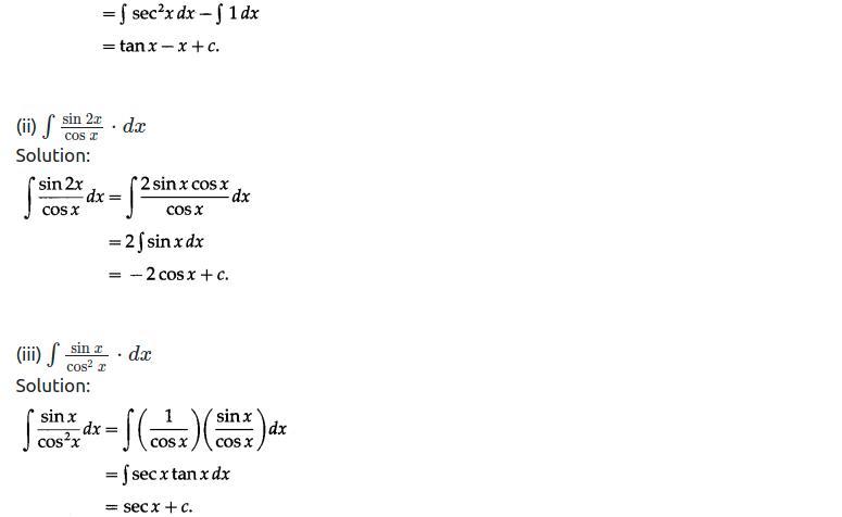 Maharashtra Board Solutions Class 12-Arts & Science Maths (Part 2): Chapter 3- Indefinite Integration Ex 3.1
