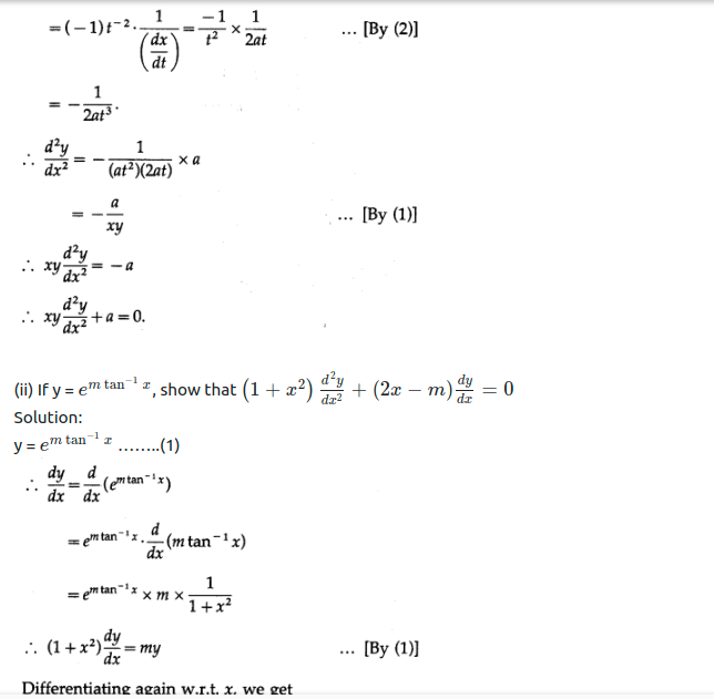 Maharashtra Board Solutions Class 12-Arts & Science Maths (Part 2): Chapter 1- Differentiation Ex 1.5