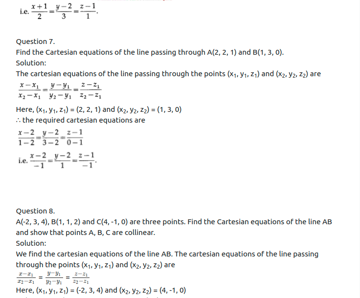 Maharashtra Board Solutions Class 12-Arts & Science Maths (Part 1): Chapter 6- Line and Plane Ex 6.1