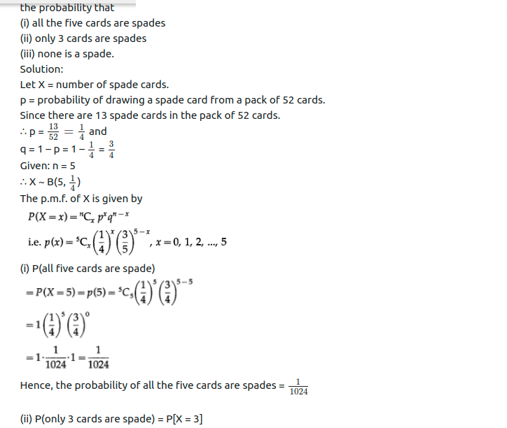 Maharashtra Board Solutions Class 12-Arts & Science Maths (Part 2): Chapter 8- Binomial Distribution Ex 8.1
