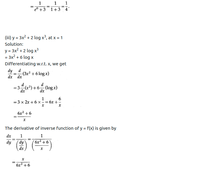 Maharashtra Board Solutions Class 12-Arts & Science Maths (Part 2): Chapter 1- Differentiation Ex 1.2