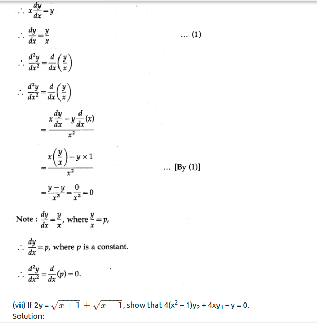 Maharashtra Board Solutions Class 12-Arts & Science Maths (Part 2): Chapter 1- Differentiation Ex 1.5