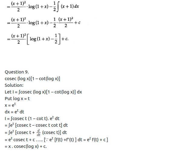 Maharashtra Board Solutions Class 12-Arts & Science Maths (Part 2): Chapter 3- Indefinite Integration Ex 3.3