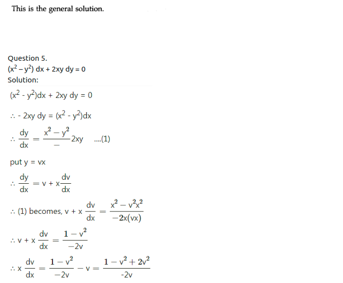 Maharashtra Board Solutions Class 12-Arts & Science Maths (Part 2): Chapter 6- Differential Equations Ex 6.4