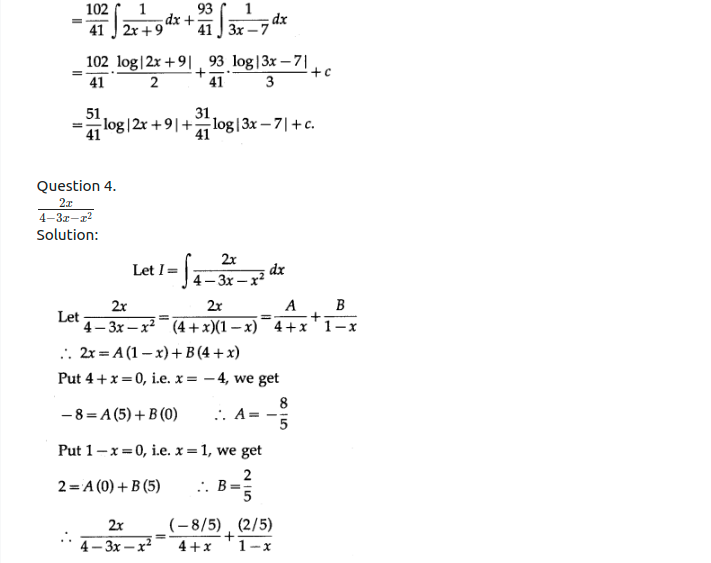 Maharashtra Board Solutions Class 12-Arts & Science Maths (Part 2): Chapter 3- Indefinite Integration Ex 3.4