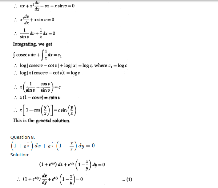 Maharashtra Board Solutions Class 12-Arts & Science Maths (Part 2): Chapter 6- Differential Equations Ex 6.4