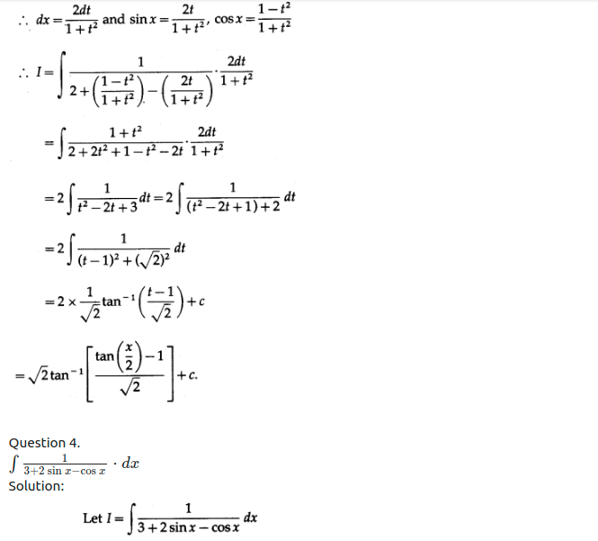 Maharashtra Board Solutions Class 12-Arts & Science Maths (Part 2): Chapter 3- Indefinite Integration Ex 3.2 (B)