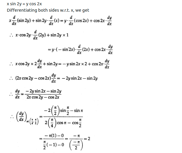 Maharashtra Board Solutions Class 12-Arts & Science Maths (Part 2): Chapter 2- Applications of Derivatives Ex 2.1