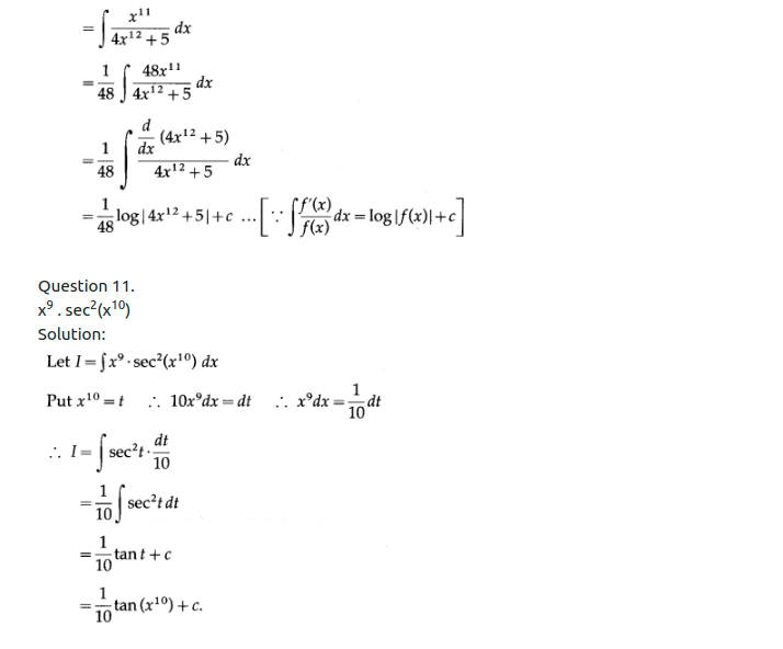 Maharashtra Board Solutions Class 12-Arts & Science Maths (Part 2): Chapter 3- Indefinite Integration Ex 3.2 (A)