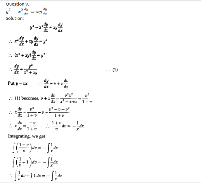 Maharashtra Board Solutions Class 12-Arts & Science Maths (Part 2): Chapter 6- Differential Equations Ex 6.4