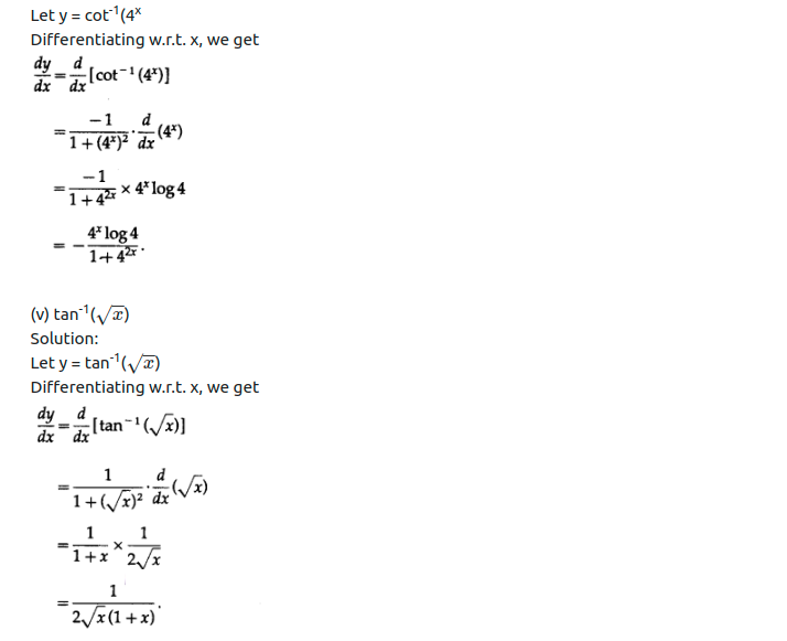 Maharashtra Board Solutions Class 12-Arts & Science Maths (Part 2): Chapter 1- Differentiation Ex 1.2