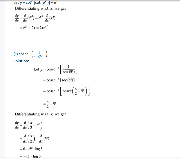 Maharashtra Board Solutions Class 12-Arts & Science Maths (Part 2): Chapter 1- Differentiation Ex 1.2
