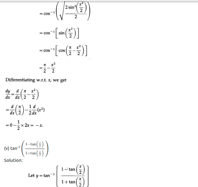 Maharashtra Board Solutions Class 12-Arts & Science Maths (Part 2): Chapter 1- Differentiation Ex 1.2