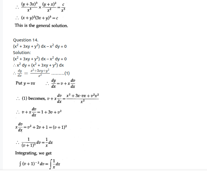 Maharashtra Board Solutions Class 12-Arts & Science Maths (Part 2): Chapter 6- Differential Equations Ex 6.4