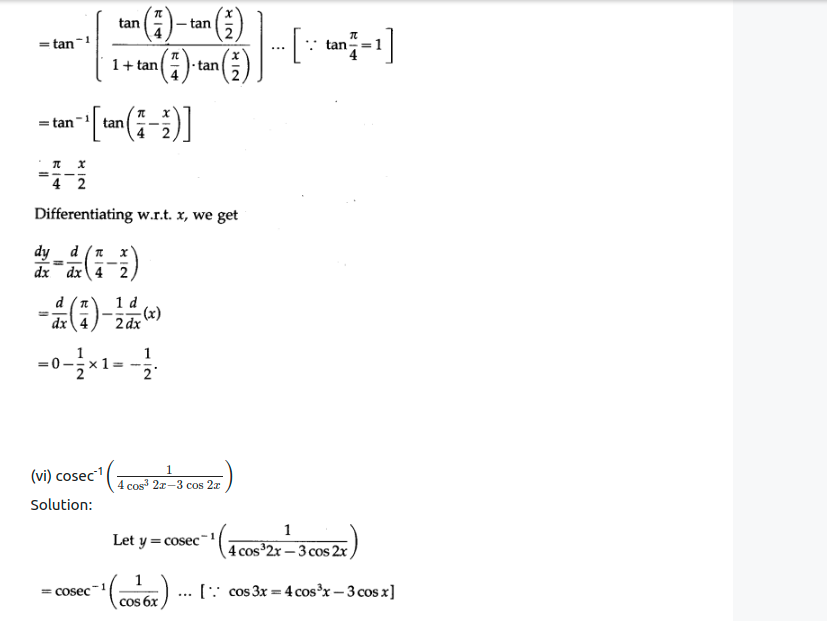 Maharashtra Board Solutions Class 12-Arts & Science Maths (Part 2): Chapter 1- Differentiation Ex 1.2