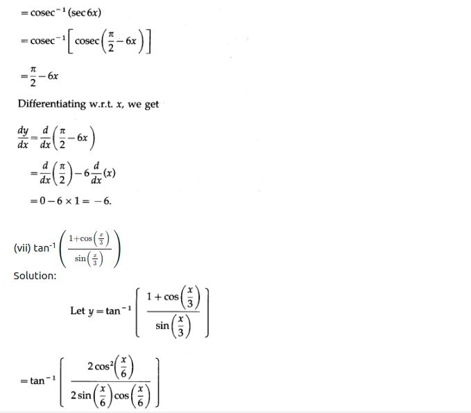 Maharashtra Board Solutions Class 12-Arts & Science Maths (Part 2): Chapter 1- Differentiation Ex 1.2