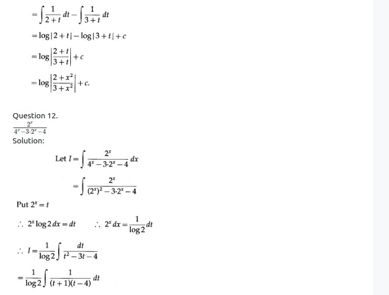 Maharashtra Board Solutions Class 12-Arts & Science Maths (Part 2): Chapter 3- Indefinite Integration Ex 3.4