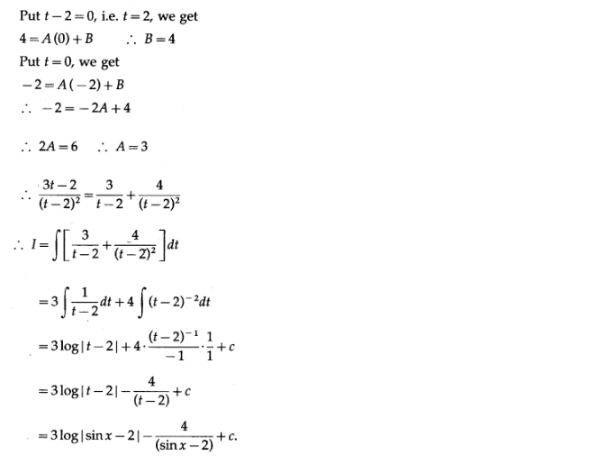 Maharashtra Board Solutions Class 12-Arts & Science Maths (Part 2): Chapter 3- Indefinite Integration Ex 3.4