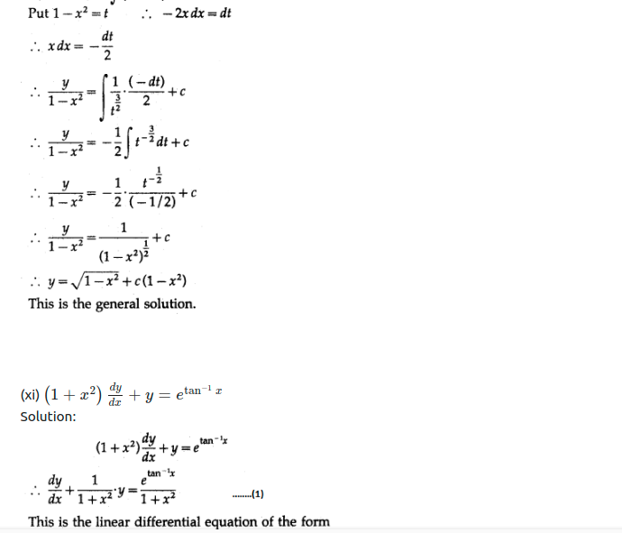 Maharashtra Board Solutions Class 12-Arts & Science Maths (Part 2): Chapter 6- Differential Equations Ex 6.5