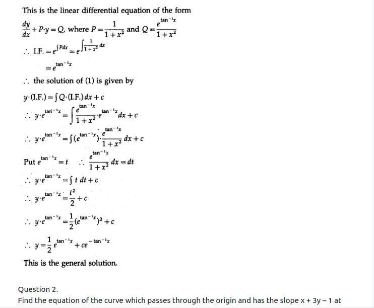 Maharashtra Board Solutions Class 12-Arts & Science Maths (Part 2): Chapter 6- Differential Equations Ex 6.5