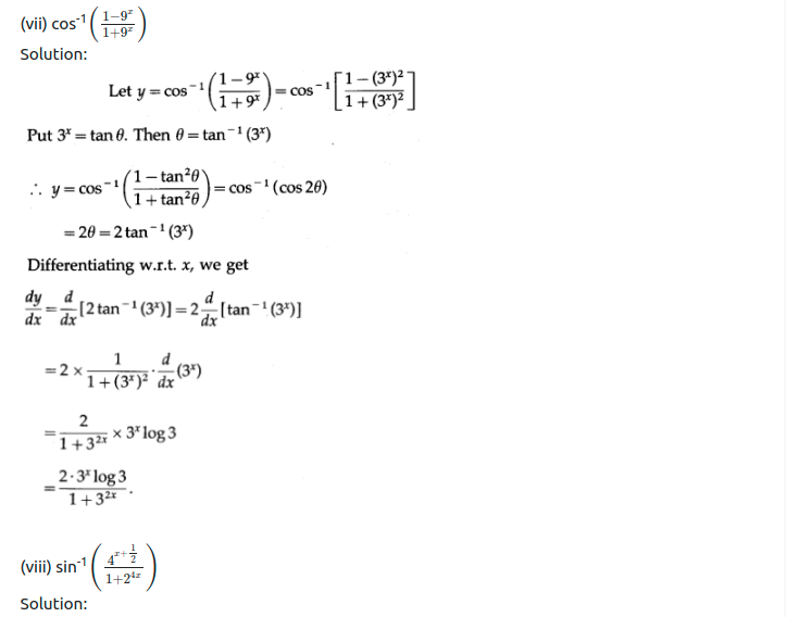 Maharashtra Board Solutions Class 12-Arts & Science Maths (Part 2): Chapter 1- Differentiation Ex 1.2