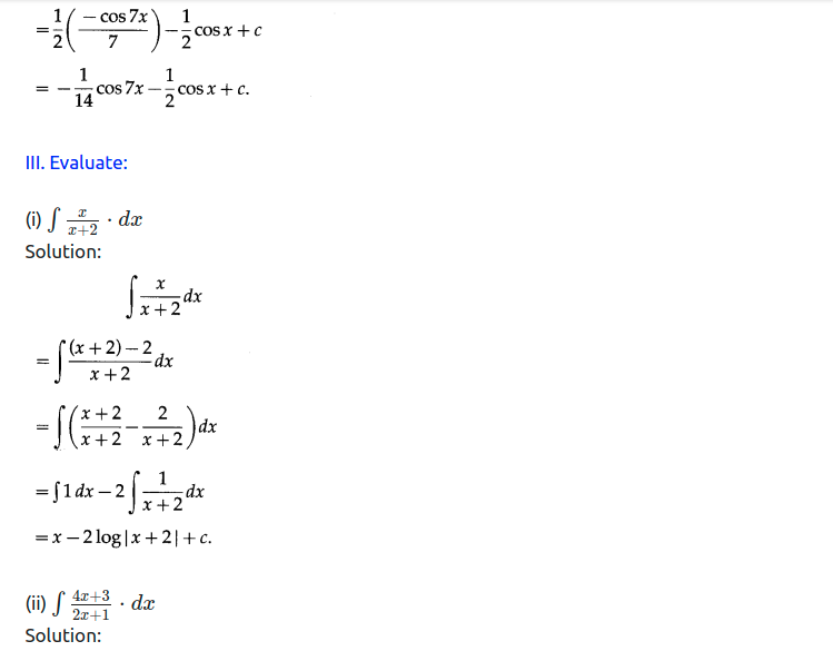 Maharashtra Board Solutions Class 12-Arts & Science Maths (Part 2): Chapter 3- Indefinite Integration Ex 3.1