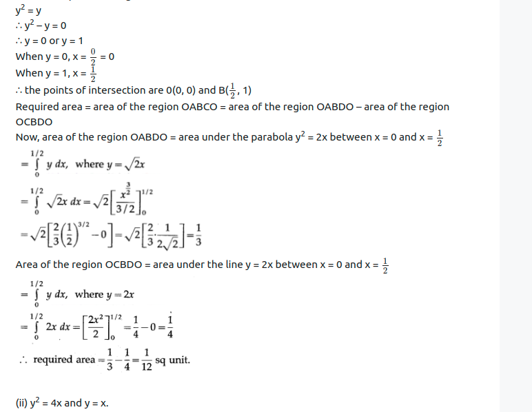 Maharashtra Board Solutions Class 12-Arts & Science Maths (Part 2): Chapter 5- Application of Definite Integration Ex 5.1