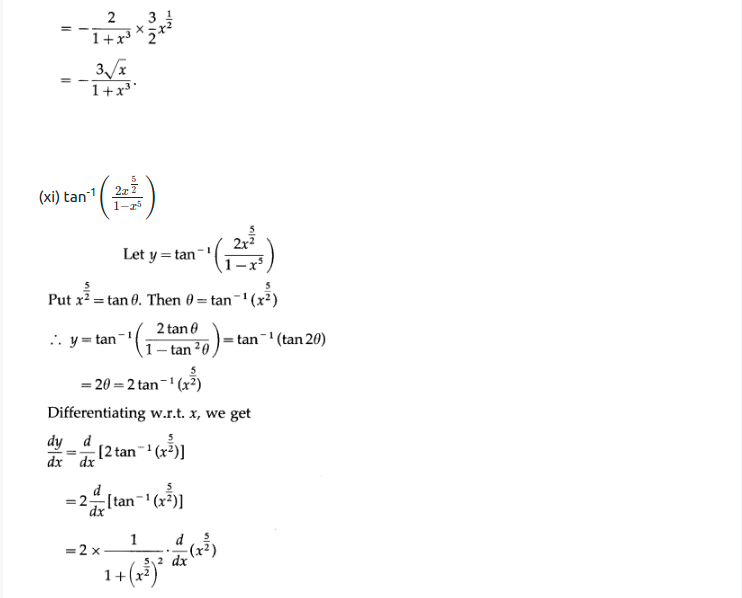 Maharashtra Board Solutions Class 12-Arts & Science Maths (Part 2): Chapter 1- Differentiation Ex 1.2