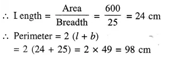 RS Aggarwal Solutions for Class 6 Maths Chapter 21–Concept of Perimeter and Area Ex 21D Question 14