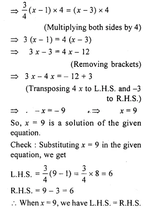 RS Aggarwal Solutions for Class 6 Maths Chapter 9–Linear Equations in One Variable Ex 9B Question 26