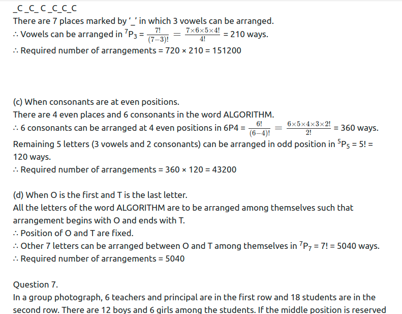 Maharashtra Board Solutions Class 11-Arts & Science Maths (Part 2): Chapter 3- Permutations and Combination Ex . 3.3